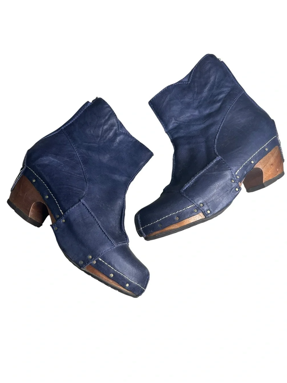 Sergio Tomani Blue Patchwork Leather Boots. Size 38